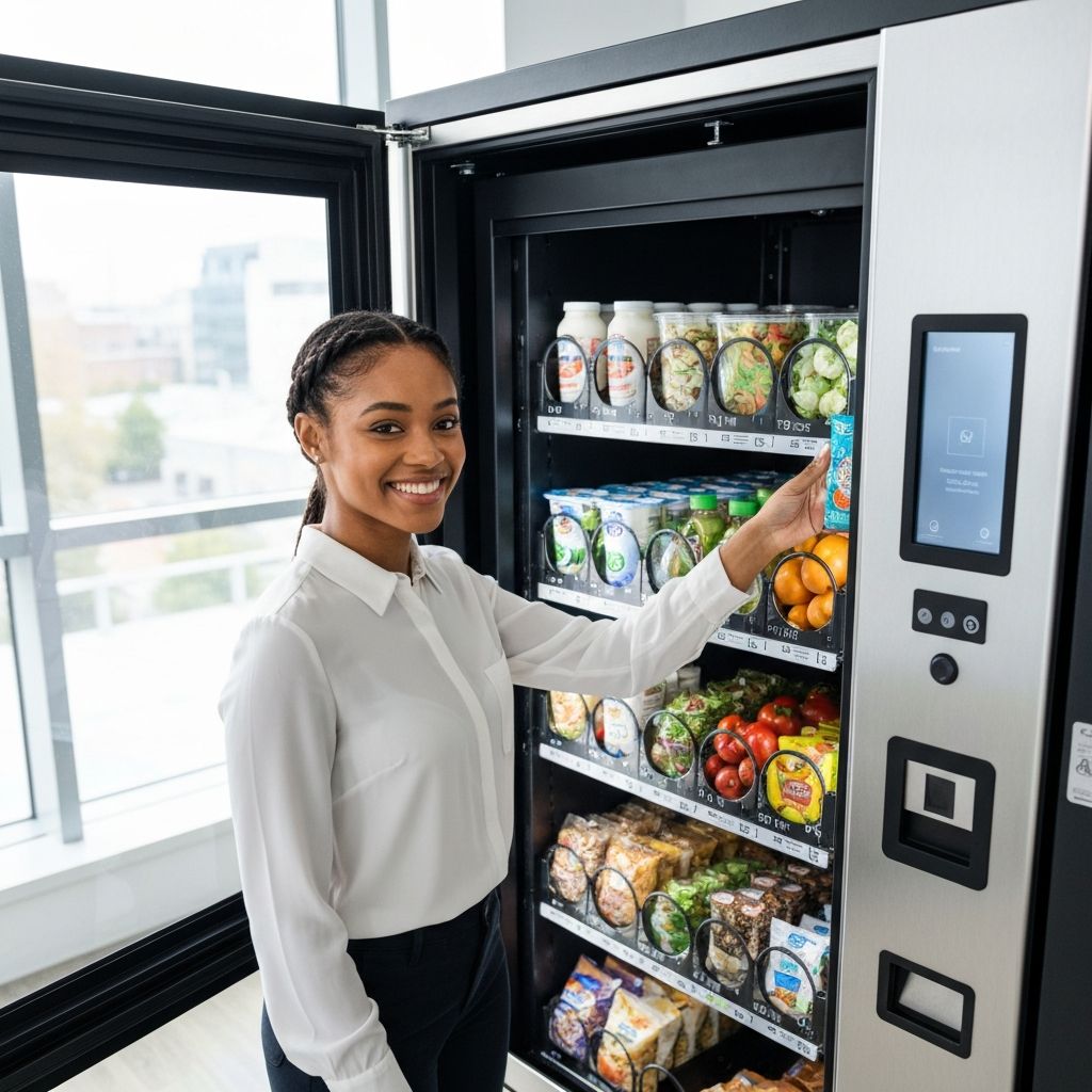Person selecting items from smart vending machine